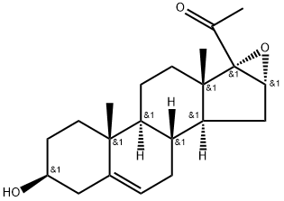 16α,17α-エポキシプレグネノロン 化学構造式