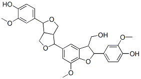 2,3-Dihydro-2-(4-hydroxy-3-methoxyphenyl)-7-methoxy-5-[tetrahydro-4-(4-hydroxy-3-methoxyphenyl)-1H,3H-furo[3,4-c]furan-1-yl]-3-benzofuranmethanol 结构式