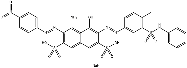 disodium 4-amino-5-hydroxy-6-[[4-methyl-3-[(phenylamino)sulphonyl]phenyl]azo]-3-[(4-nitrophenyl)azo]naphthalene-2,7-disulphonate 结构式