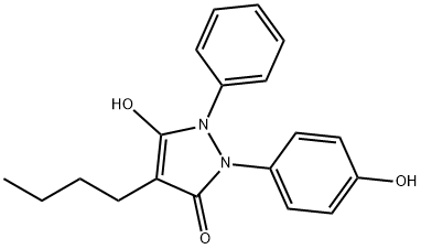 4-丁基-3-羟基-1-(4-羟基苯基)-2-苯基-3-吡唑啉-5-酮, 975-18-8, 结构式