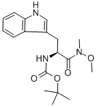 N-メチル-N-メトキシ-Nα-(tert-ブトキシカルボニル)-L-トリプトファンアミド 化学構造式
