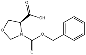 (S)-(+)-3-(苄氧羰基)-恶唑烷-4-羧酸, 97534-82-2, 结构式