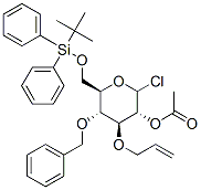 2-O-acetyl-3-O-allyl-4-O-benzyl-6-O-tert-butyldiphenylsilylglucopyranosyl chloride Struktur