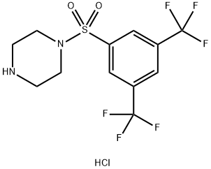 Piperazine, 1-((3,5-bis(trifluoromethyl)phenyl)sulfonyl)-, monohydroch loride Structure