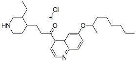 3-(3-ethyl-4-piperidyl)-1-[6-[(1-methylheptyl)oxy]-4-quinolyl]propan-1-one monohydrochloride Struktur