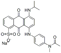 sodium  8-[[4-(acetylmethylamino)phenyl]amino]-9,10-dihydro-5-[(1-methylethyl)amino]-9,10-dioxoanthracene-1-sulphonate Struktur
