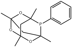 1,3,5,7-テトラメチル-6-フェニル-2,4,8-トリオキサ-6-ホスファアダマンタン 化学構造式