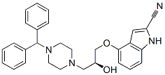 4-[(S)-3-[4-(Diphenylmethyl)-1-piperazinyl]-2-hydroxypropoxy]-1H-indole-2-carbonitrile Structure