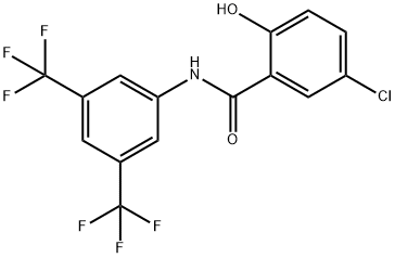 N-[3,5-双(三氟甲基)苯基]-5-氯-2-羟基苯甲酰胺, 978-62-1, 结构式