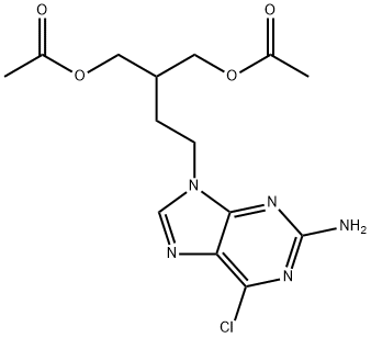 9-(4-乙酰氧基-3-乙酰氧甲基丁基)-2-氨基-6-氯嘌呤,97845-60-8,结构式