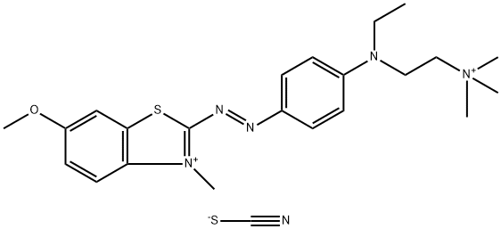 2-[[4-[ethyl[2-(trimethylammonio)ethyl]amino]phenyl]azo]-6-methoxy-3-methylbenzothiazolium dithiocyanate 结构式