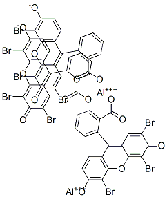 dialuminium tris[2-(2,4,5-tribromo-6-oxido-3-oxoxanthen-9-yl)benzoate] 结构式