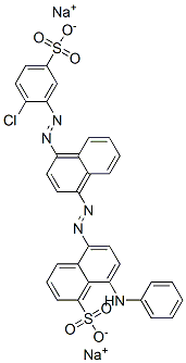 disodium 8-anilino-5-[[4-[(2-chloro-5-sulphonatophenyl)azo]naphthyl]azo]naphthalene-1-sulphonate 结构式