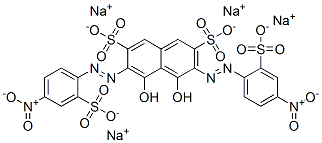 tetrasodium 4,5-dihydroxy-3,6-bis[(4-nitro-2-sulphonatophenyl)azo]naphthalene-2,7-disulphonate 结构式