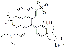hydrogen [4-[4-(diethylamino)-alpha-(3,7-disulphonato-1-naphthyl)benzylidene]cyclohexa-2,5-dien-1-ylidene]diethylammonium, ammonium salt Struktur