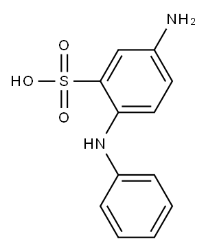 Benzenesulfonic acid, 5-amino-2-(phenylamino)-, diazotized, coupled with 5,5'-[(5-hydroxy-1,3-phenylene)bis(oxy)]bis[1,3-benzenediol], sodium salts Structure