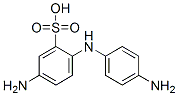 Benzenesulfonic acid, 5-amino-2-[(4-aminophenyl)amino]-, diazotized, coupled with 1-naphthalenol and 5,5'-oxybis[1,3-benzenediol], sodium salts 结构式