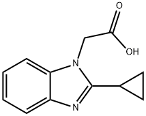 (2-シクロプロピル-1H-ベンズイミダゾール-1-イル)酢酸 化学構造式