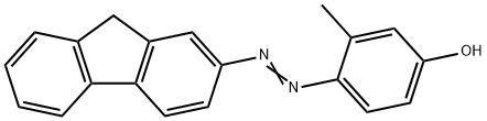 フルオレン-2-アゾ-2'-メチル-4-ヒドロキシベンゼン 化学構造式