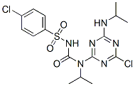 Urea, 1-(4-chloro-6-(isopropylamino)-s-triazin-2-yl)-3-(p-chlorophenyl)sulfonyl-1-isopropyl- Structure