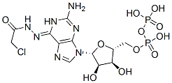 Guanosine diphosphate N-chloroacetylhydrazone Struktur