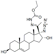 2-(17-アジド-3β,16α-ジヒドロキシプレグナ-5-エン-20-イリデン)ヒドラジンカルボン酸エチル 化学構造式