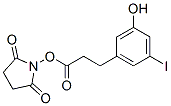 2,5-Pyrrolidinedione, 1-(3-(3-hydroxy-5-iodophenyl)-1-oxopropoxy)-, (+ -)- 化学構造式