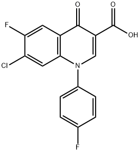 7-氯-6-氟-1-对氟苯基-1,4-二氢-4-氧代-3-喹啉羧酸,98105-79-4,结构式