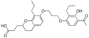 7-(3-(4-acetyl-3-hydroxy-2-propylphenoxy)propoxy)-3,4-dihydro-8-propyl-2H-1-benzopyran-2-propionic acid 化学構造式