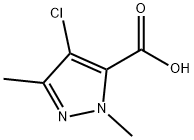 4-クロロ-1,3-ジメチル-1H-ピラゾール-5-カルボン酸 化学構造式