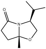 (3S-CIS)-(+)-3-イソプロピル-7A-メチルテトラヒドロピロロ〔2,1-B〕オキサゾール-5(6H)-オン 化学構造式