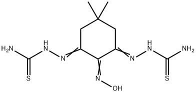 2,2'-[2-(ヒドロキシイミノ)-5,5-ジメチル-1,3-シクロヘキサンジイリデン]ビス[1-ヒドラジンカルボチオアミド] 化学構造式