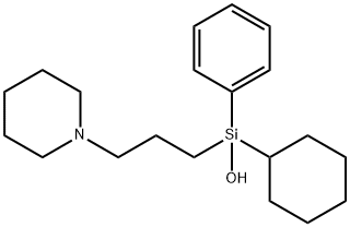 シクロヘキシル(3-ピペリジノプロピル)フェニルシラノール 化学構造式