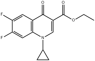 1-环丙基-6,7-二氟-1,4-二氢-4-氧代-3-喹啉甲酸乙酯,98349-25-8,结构式
