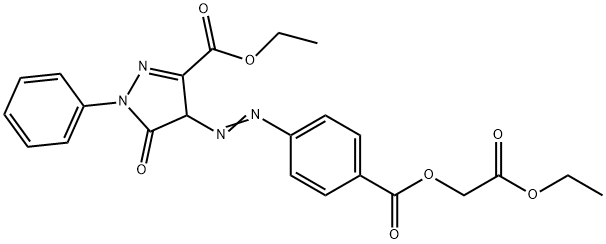 1H-Pyrazole-3-carboxylic acid,4-[[4-(2-ethoxy-2-oxoethoxy)carbony]phenyl]azo]-4,5-dihydro-5-oxo-1-phenyl-,ethyl ester Struktur