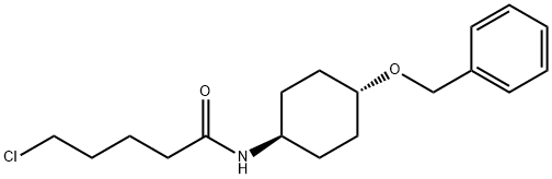 TRANS-5-クロロ-N-[4-(フェニルメトキシ)シクロヘキシル]ペンタンアミド 化学構造式