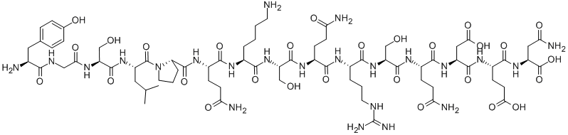 (デス-GLY77,デス-HIS78)-ミエリン塩基性タンパク (68-84) (モルモット) 化学構造式