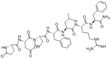 GLP-ASP-PRO-PHE-LEU-ARG-PHE-NH2: GLP-DPFLRF-NH2, 98495-35-3, 结构式