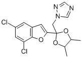 1H-1,2,4-Triazole, 1-((2-(5,7-dichloro-2-benzofuranyl)-4,5-dimethyl-1, 3-dioxolan-2-yl)methyl)- 化学構造式