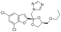 1H-1,2,4-Triazole, 1-((2-(5,7-dichloro-2-benzofuranyl)-4-(propoxymethy l)-1,3-dioxolan-2-yl)methyl)-, cis- Structure