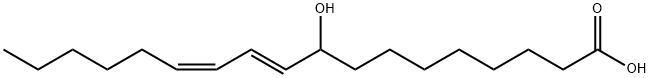 (10E,12Z)-9-ヒドロキシオクタデカ-10,12-ジエン酸 化学構造式