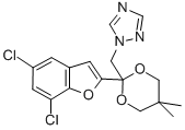 1H-1,2,4-Triazole, 1-((2-(5,7-dichloro-2-benzofuranyl)-5,5-dimethyl-1, 3-dioxan-2-yl)methyl)- Structure
