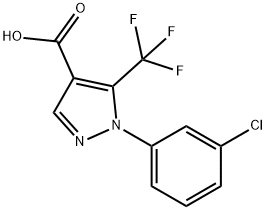1-(3-クロロフェニル)-5-(トリフルオロメチル)-1H-ピラゾール-4-カルボン酸 化学構造式
