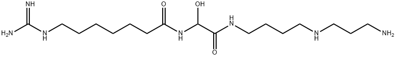 N-[4-(3-aminopropylamino)butylcarbamoyl-hydroxy-methyl]-7-(diaminomethylideneamino)heptanamide Structure