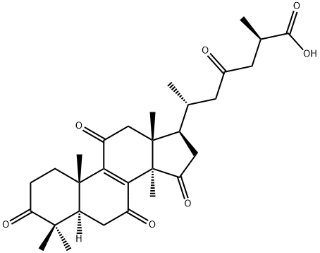 (25R)-3,7,11,15,23-ペンタオキソ-5α-ラノスタ-8-エン-26-酸 化学構造式
