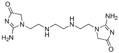 1,1'-[1,2-エタンジイルビス(イミノ-2,1-エタンジイル)]ビス(2-アミノ-1,5-ジヒドロ-4H-イミダゾール-4-オン) 化学構造式