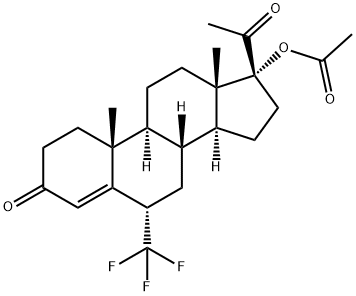 17-hydroxy-6alpha-(trifluoromethyl)pregn-4-ene-3,20-dione 17-acetate 结构式