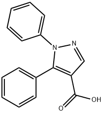1,5-ジフェニル-1H-ピラゾール-4-カルボン酸 化学構造式