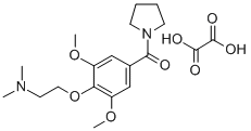 Pyrrolidine, 1-(3,5-dimethoxy-4-(2-(dimethylamino)ethoxy)benzoyl)-, et hanedioate (1:1) Structure