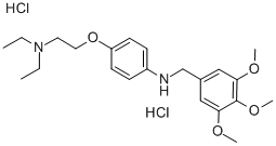 N-(4-(2-(Diethylamino)ethoxy)phenyl)-3,4,5-trimethoxybenzenemethanamin e dihydrochloride 结构式